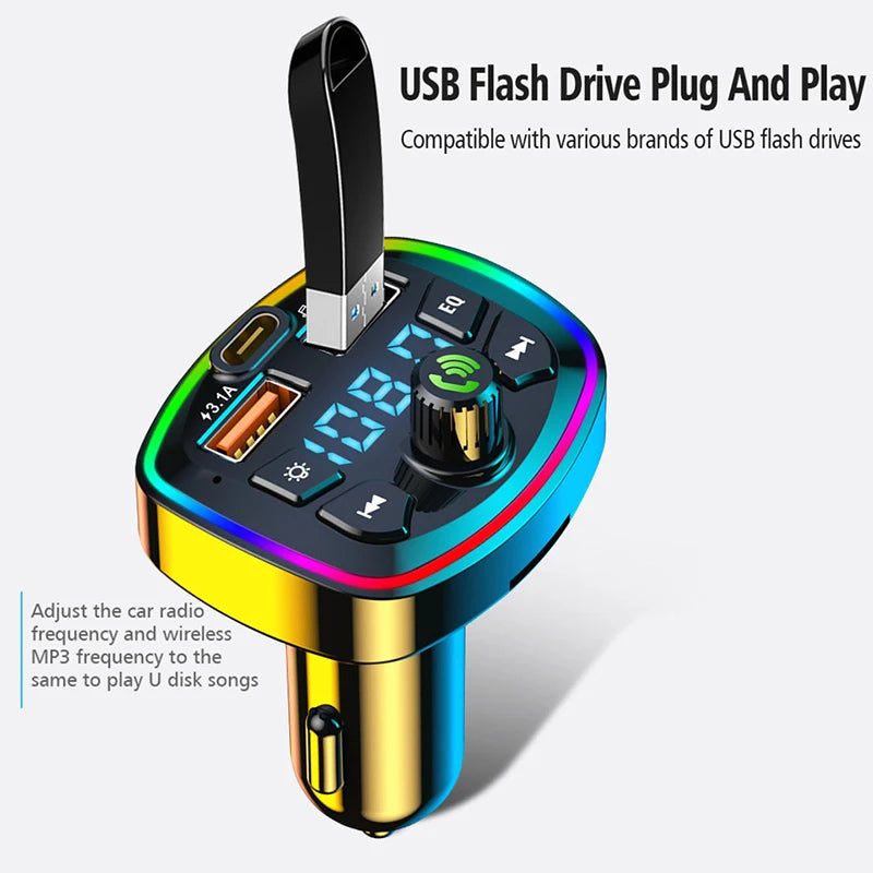 Bluetooth para Coche con Carga Rápida y Manos Libres