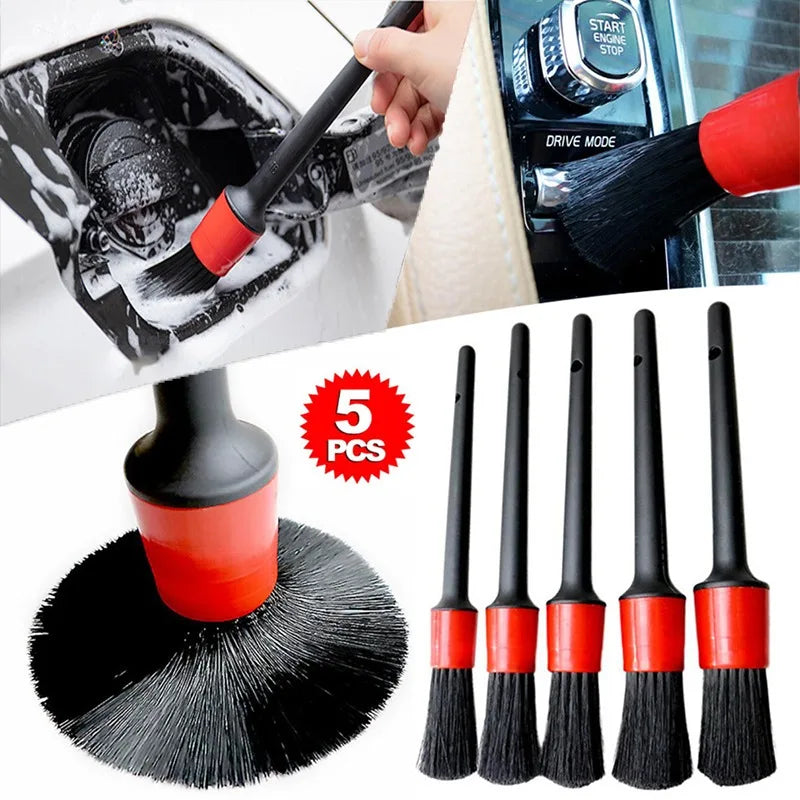 Kit de Cepillos de Detallado para Coche (5 Piezas) – Limpieza Profesional para Interior y Exterior