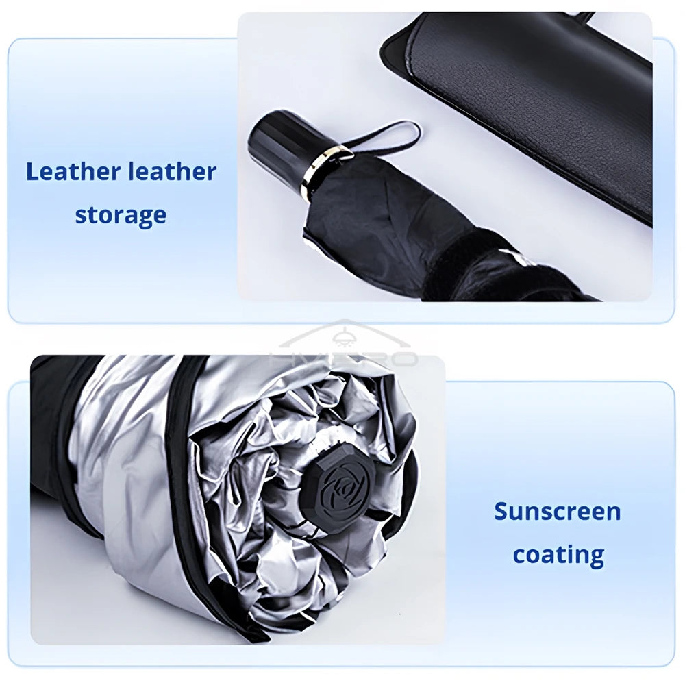 Parasol Plegable Tipo Paraguas para Parabrisas – Protección Total contra el Calor