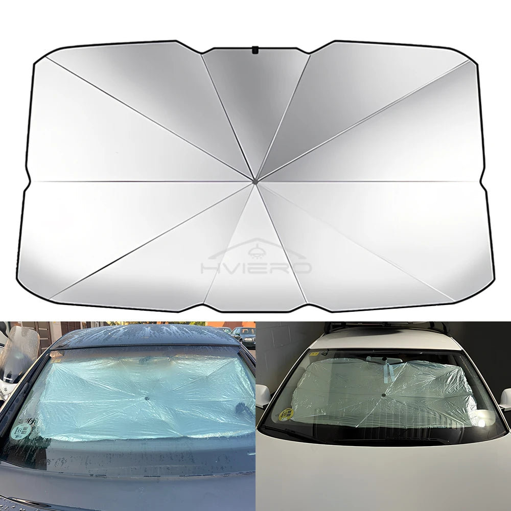 Parasol Plegable Tipo Paraguas para Parabrisas – Protección Total contra el Calor