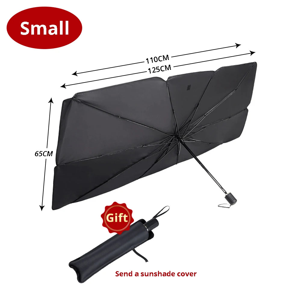 Parasol Plegable Tipo Paraguas para Parabrisas – Protección Total contra el Calor