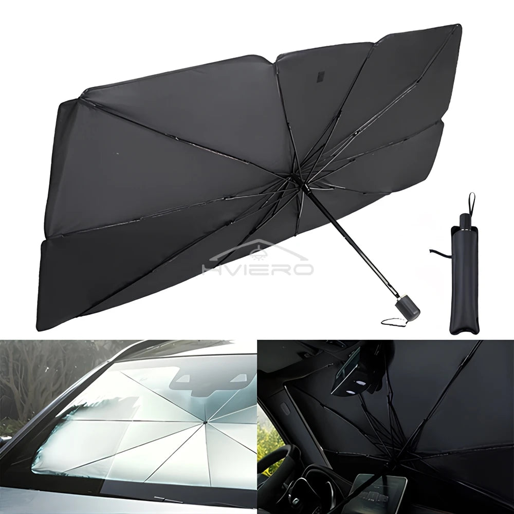 Parasol Plegable Tipo Paraguas para Parabrisas – Protección Total contra el Calor