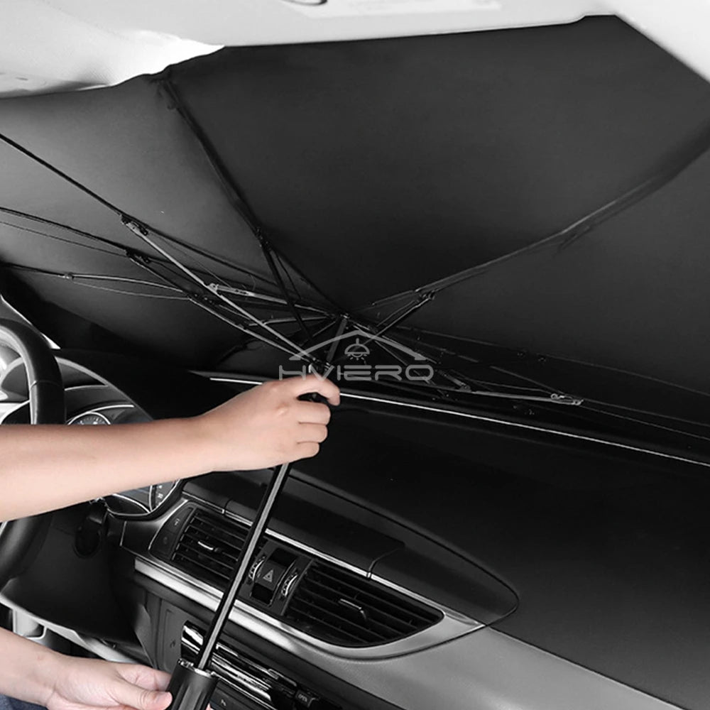 Parasol Plegable Tipo Paraguas para Parabrisas – Protección Total contra el Calor