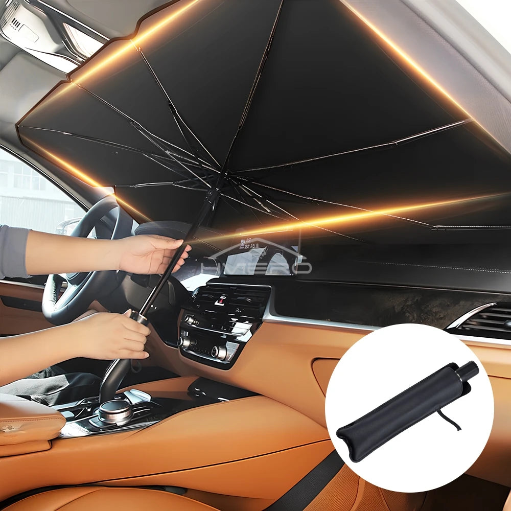Parasol Plegable Tipo Paraguas para Parabrisas – Protección Total contra el Calor