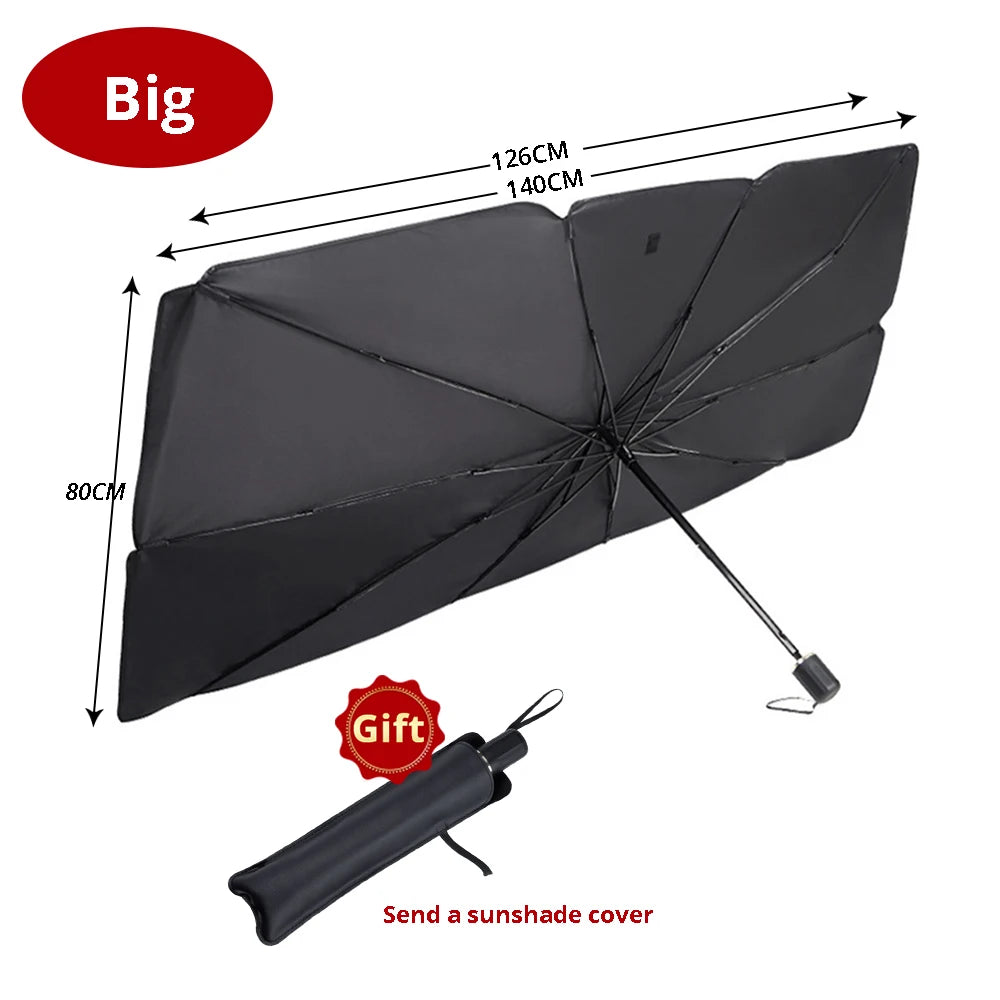 Parasol Plegable Tipo Paraguas para Parabrisas – Protección Total contra el Calor
