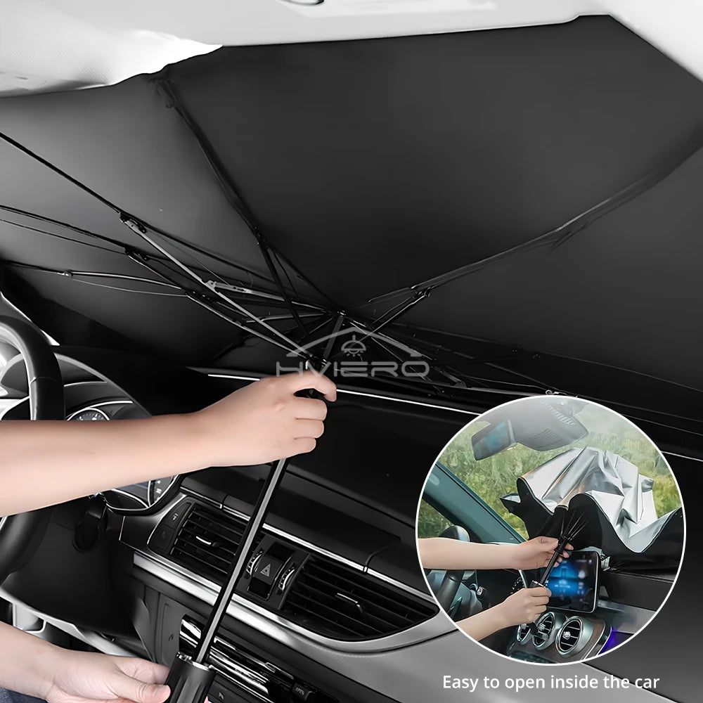 Parasol Plegable Tipo Paraguas para Parabrisas – Protección Total contra el Calor