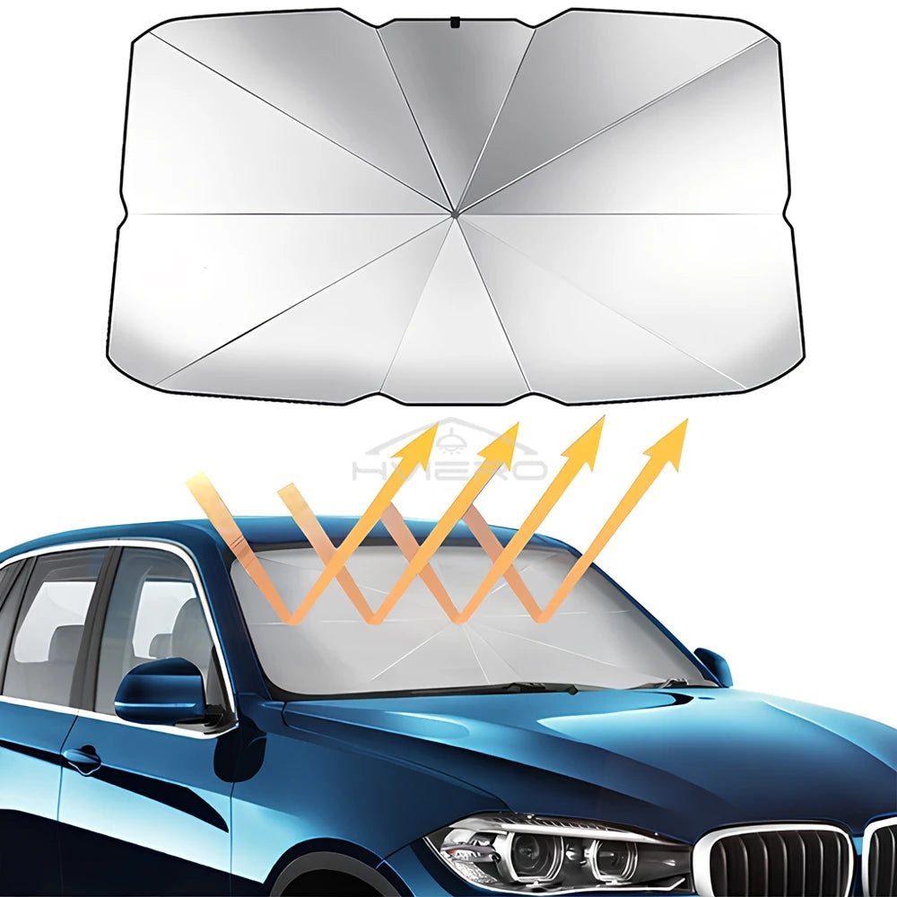 Parasol Plegable Tipo Paraguas para Parabrisas – Protección Total contra el Calor